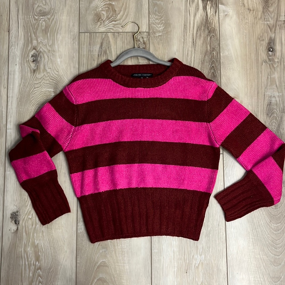 English Factory Striped Sweater Pink/Red Size XS